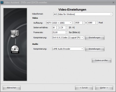 DivX-Codec in Verbindung mit mp3