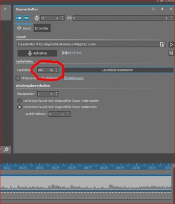 nach 'Lautstärke maximieren'