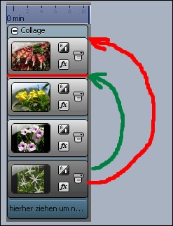 Bildreihenfolge in der Collage ändern