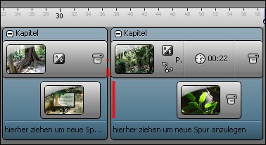Versuch, ein Bild zwischen zwei Kapitel zu schieben