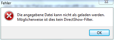 Fehlermeldung bei Einbinden des lame-Codecs
