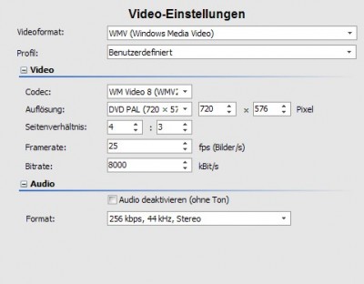 Eistellungen