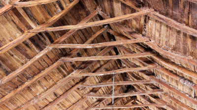 Dach der Kirche in San Pedro de Atacama /Chile<br />Die Bretter wurden aus Kakteen hergestellt.