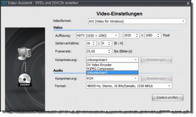 Video-Assistent Einstellungen