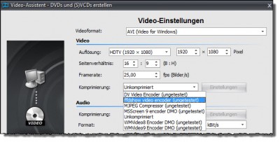 Codec Anzeige bei Prüfen=nein