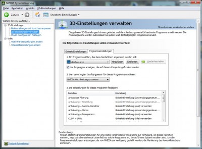 Nvidia Einstellungen