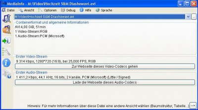 Das zeigt MediaInfo