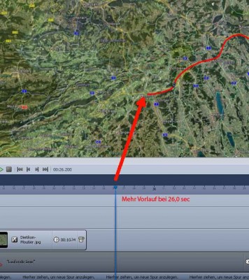 Vorlauf der Linie bei 26 s mehr als in C