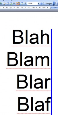 rechtbündiger Text in MS-Word