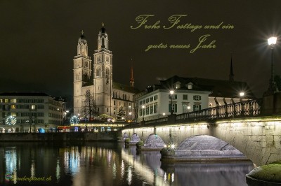 Zürich - Limmat mit Grossmünster